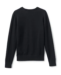 Lands' End Boys School Uniform Cotton Modal Fine Gauge V-neck Sweater
