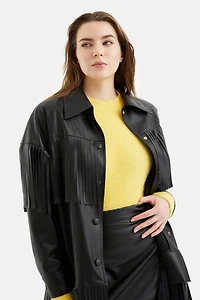 Nocturne Women's Fringe Faux Suede Jacket
