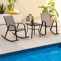 4 Pcs Patio Rocking Chair Heavy-Duty Metal Rocker Outdoor Anti-Slip