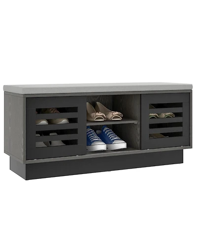 Shoe Storage Bench with Cushion Organizer Rack Entryway