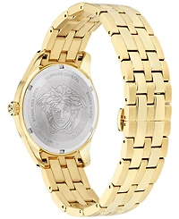 Versace Men's Swiss Greca Time Gmt Gold Ion Plated Stainless Steel Bracelet Watch 41mm