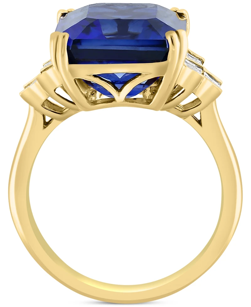 Effy Lab Grown Sapphire (10 ct. t.w.) & Lab Grown Diamond (1/2 ct. t.w.) Statement Ring in 14k Gold