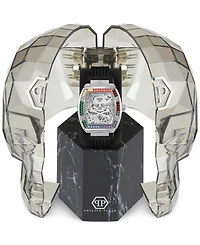 Philipp Plein Men's Automatic The Keleton Black Silicone Strap Watch 44mm