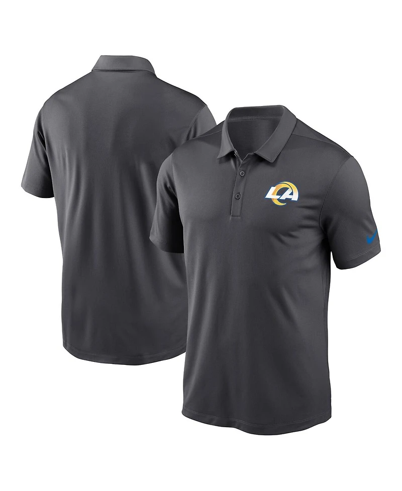 Men's Nike Anthracite Los Angeles Rams Franchise Team Logo Performance Polo Shirt