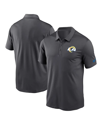 Men's Nike Anthracite Los Angeles Rams Franchise Team Logo Performance Polo Shirt