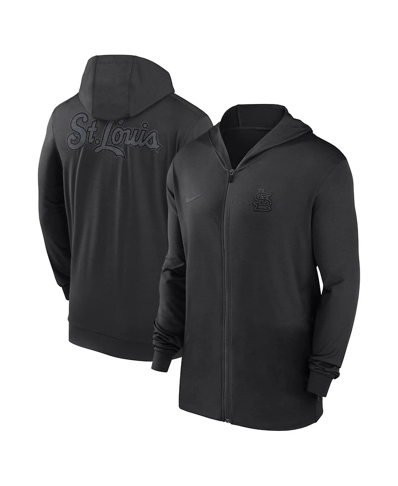 Men's Nike Black St. Louis Cardinals Authentic Collection Travel Performance Lightweight Full-Zip Hoodie