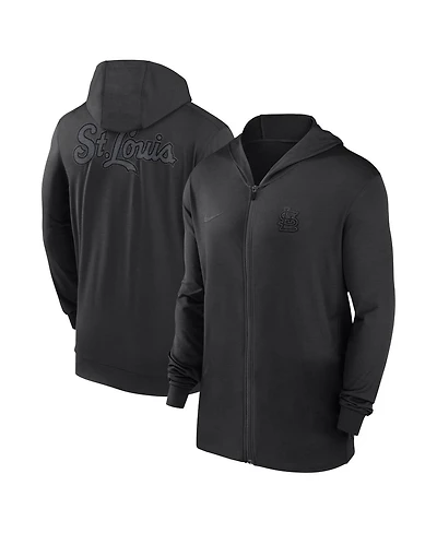 Men's Nike Black St. Louis Cardinals Authentic Collection Travel Performance Lightweight Full-Zip Hoodie