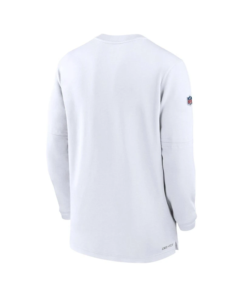 Men's Nike White New Orleans Saints 2023 Sideline Performance Long Sleeve Quarter-Zip Top