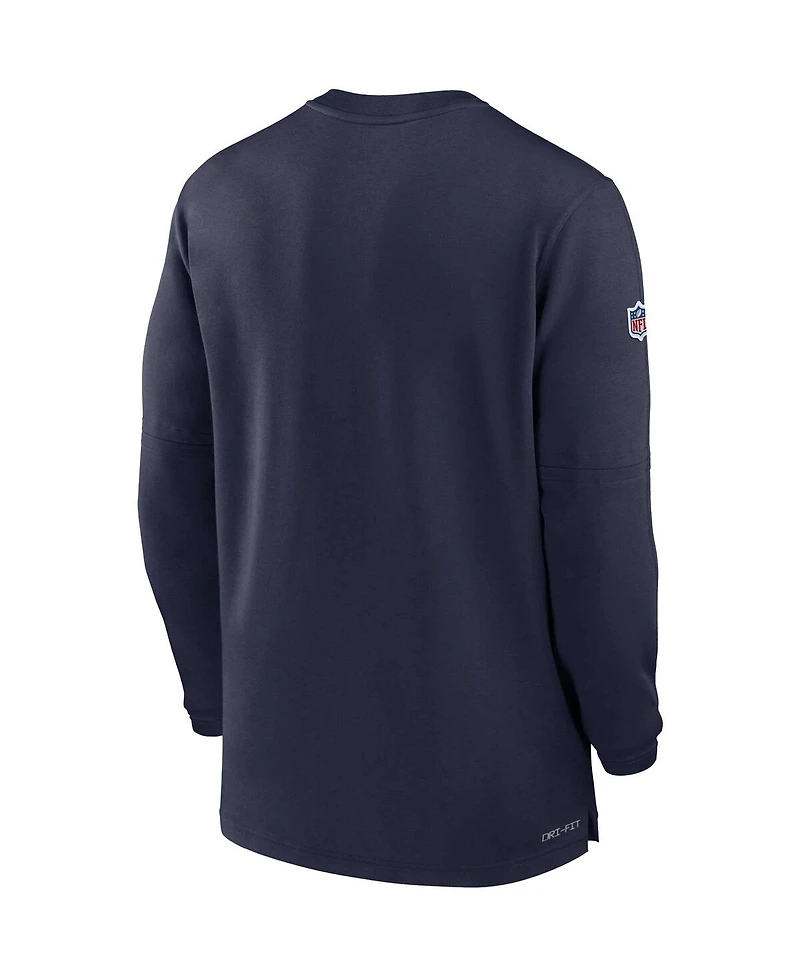 Men's Nike Navy Tennessee Titans 2023 Sideline Performance Long Sleeve Quarter-Zip Top