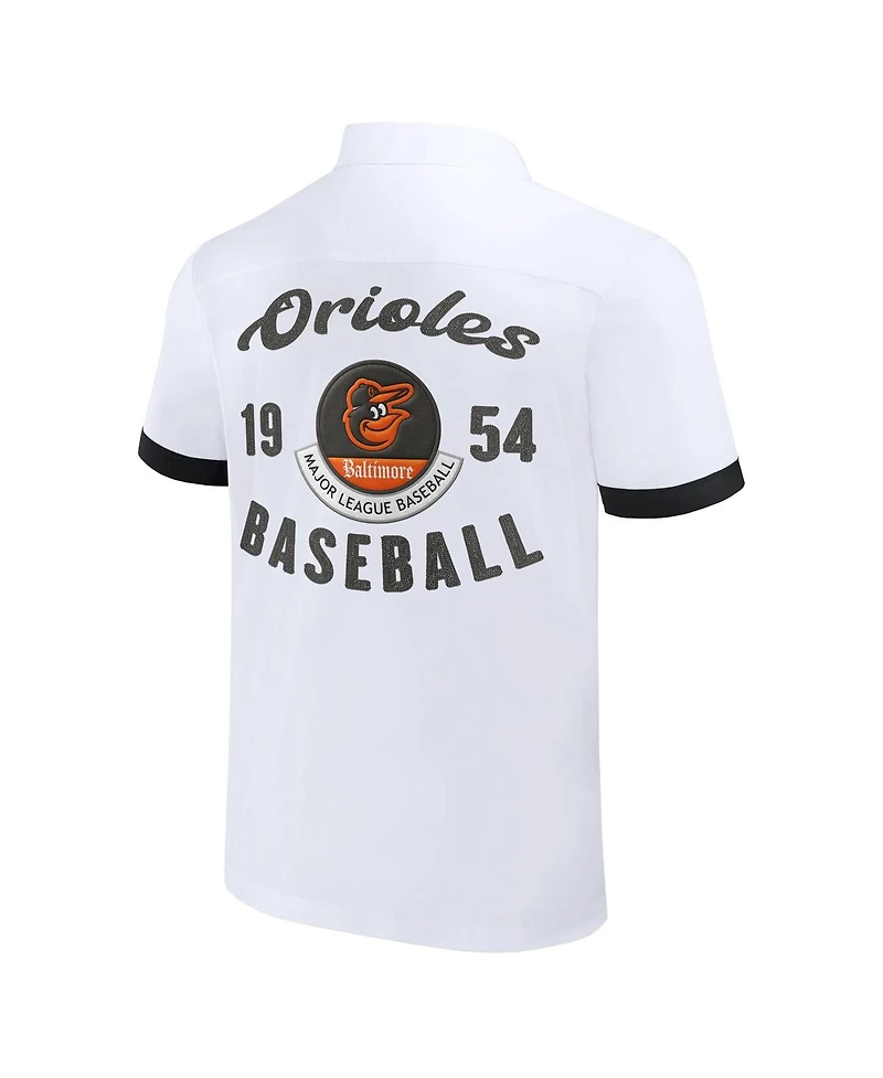 Men's Darius Rucker Collection by Fanatics White Baltimore Orioles Bowling Button-Up Shirt
