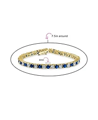 Bling Jewelry Alternating Stones Round Cubic Zirconia 12.00 Ct 4 Prong Basket Set Solitaire Cz Tennis Bracelet Prom Gold Plated 7.5 Inch