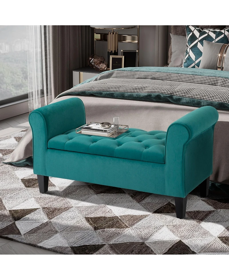 Homcom Button-Tufted Storage Ottoman Bed Bench