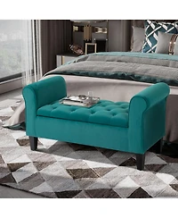 Homcom Button-Tufted Storage Ottoman Bed Bench