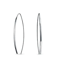 Bling Jewelry Delicate Minimalist Modern Long Thin Line Linear Threader Earrings Sterling Silver