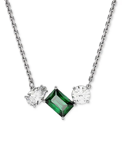 Swarovski Rhodium-Plated Mixed Crystal Pendant Necklace, 15" + 2-3/4" extender