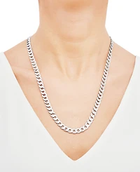 Curb Link 22" Chain Necklace (7mm) in Sterling Silver