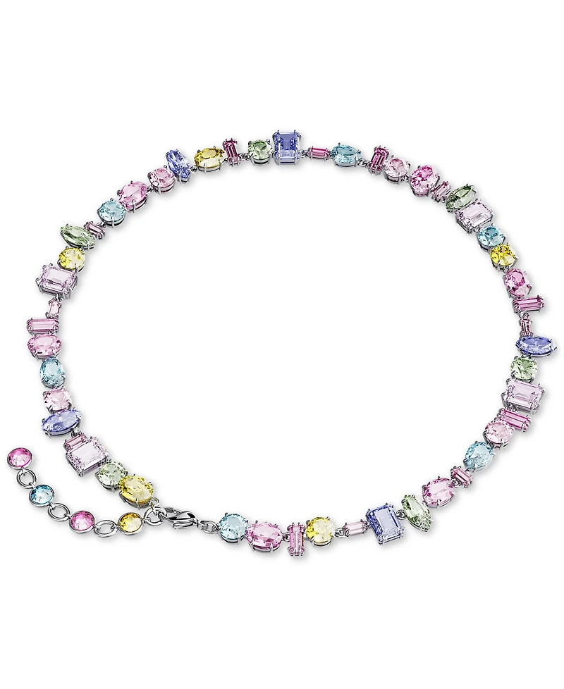 Swarovski Silver-Tone Crystal Mixed Cut Collar Necklace, 14" + 1-3/4" extender