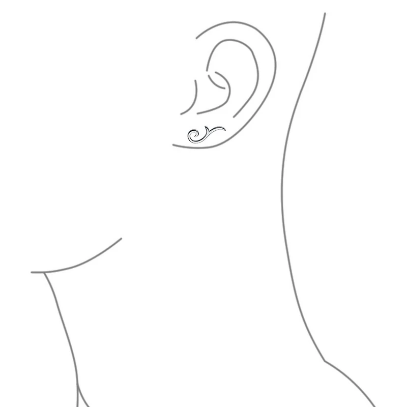 Bling Jewelry Minimalist Geometric Tribal Scroll Ear Pin Crawlers Climbers Earrings Rose Gold Plated Sterling Silver