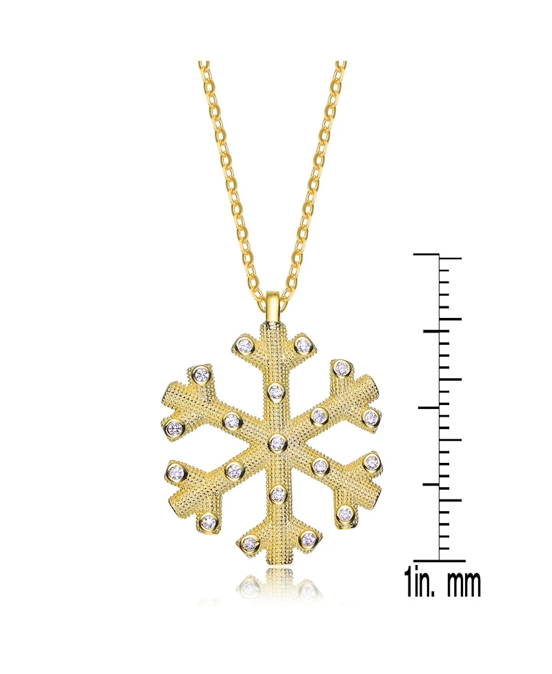 Sterling Silver Cubic Zirconia Snowflake Pendant