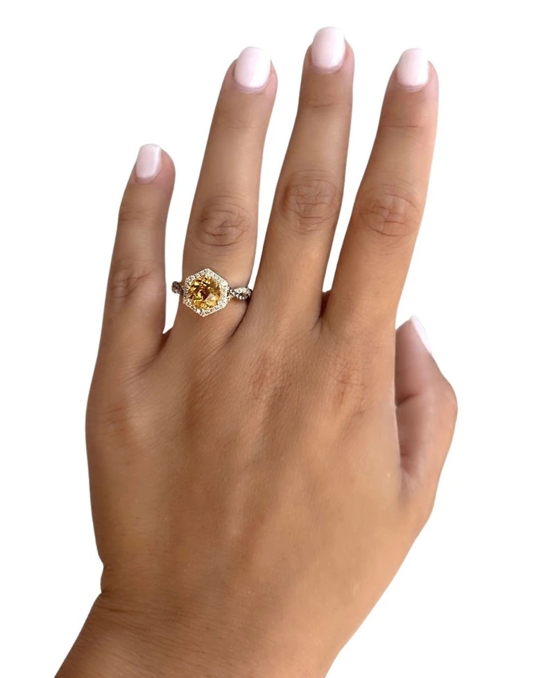 Le Vian Cinnamon Citrine (1-7/8 ct. t.w.) & Diamond (3/8 ct. t.w.) Halo Twist Ring in 14k Gold