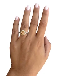 Le Vian Cinnamon Citrine (1-7/8 ct. t.w.) & Diamond (3/8 ct. t.w.) Halo Twist Ring in 14k Gold