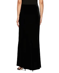 Alex Evenings Women's Velvet Fishtail-Back Maxi Skirt