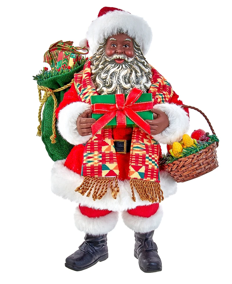 Kurt Adler 12" Fabriche Kwanzaa Santa