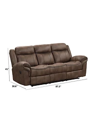 Furniture of America Harris 87" Fabric Manual Recliner Sofa