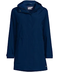 Lands' End Women's Plus Size Squall Hooded Waterproof Raincoat