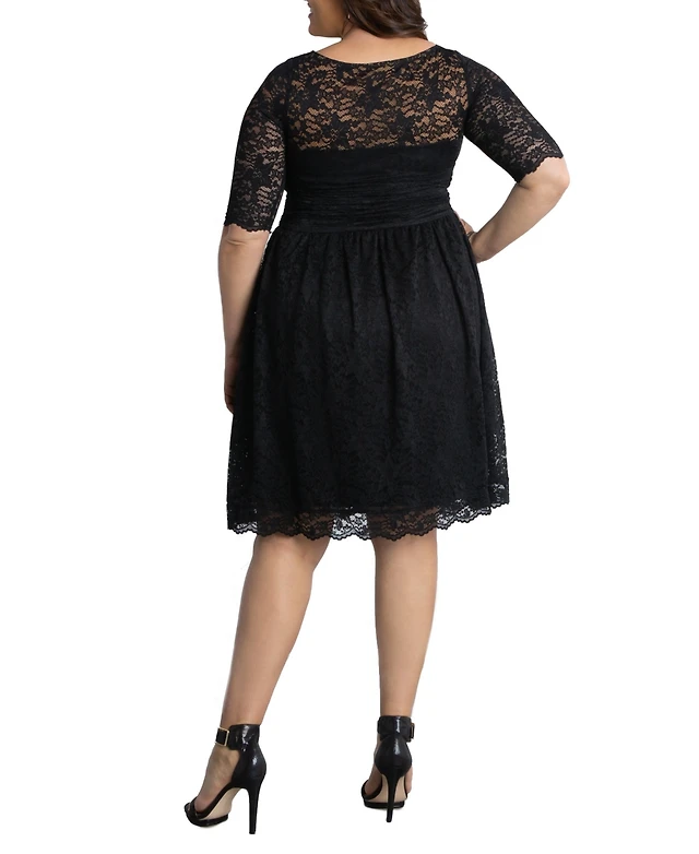 Kiyonna Plus Luna Lace Cocktail Midi Dress
