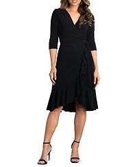 Kiyonna Women's Whimsy Ruffled Midi Wrap Dress