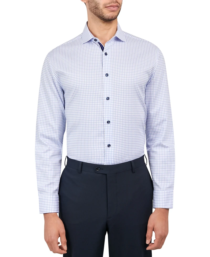 Michelsons of London Men's Regular-Fit Mini-Check Dress Shirt