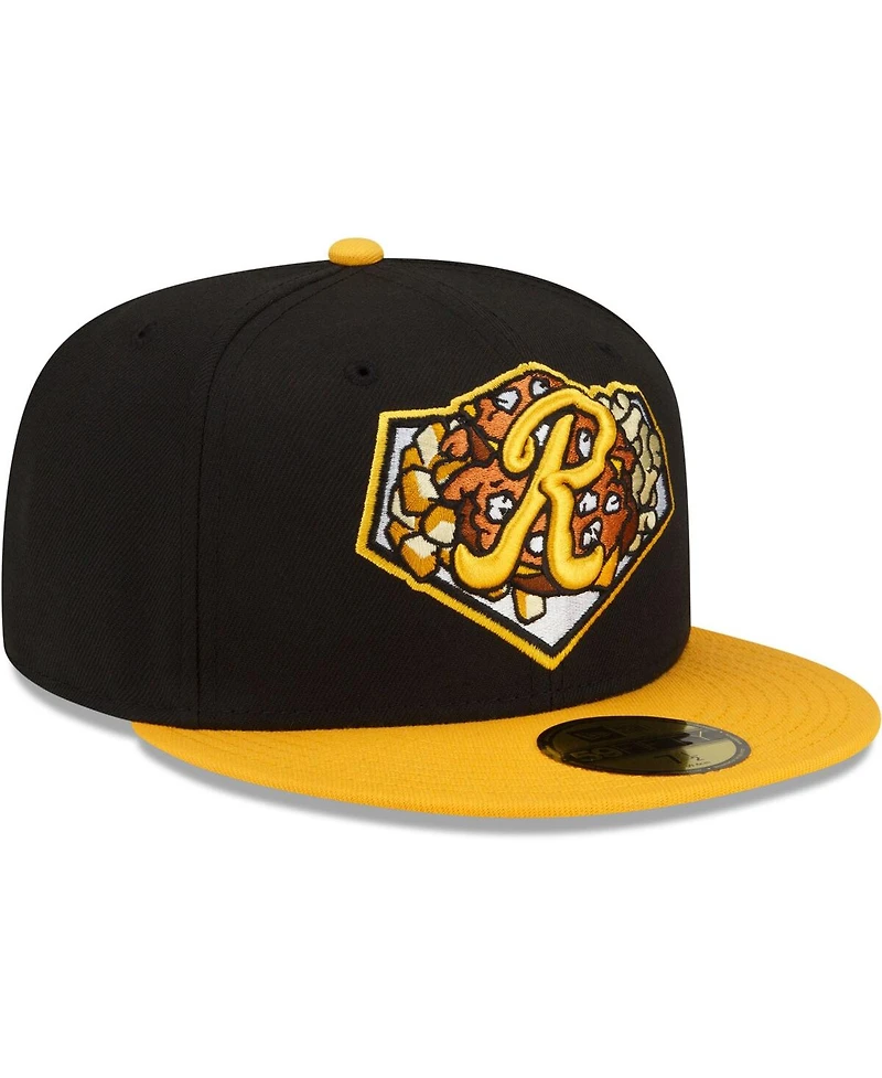 Men's New Era Black, Gold Rochester Red Wings Theme Night 59FIFTY Fitted Hat