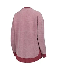 Women's Pressbox Cardinal Arkansas Razorbacks Ponchoville Pullover Sweatshirt
