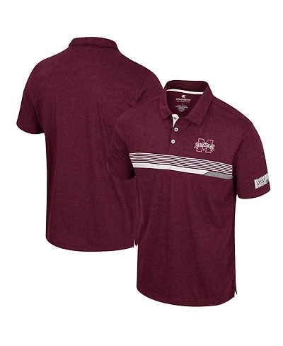 Men's Colosseum Maroon Mississippi State Bulldogs No Problemo Polo Shirt