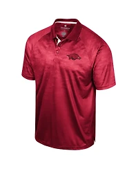 Men's Colosseum Cardinal Arkansas Razorbacks Honeycomb Raglan Polo Shirt