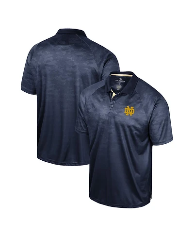 Men's Colosseum Navy Notre Dame Fighting Irish Honeycomb Raglan Polo Shirt