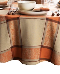 Elrene Autumnal Harvest Jacquard Tablecloth, 60" x 84" Oval