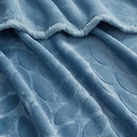 Kate Aurora Pastel Chic Embossed Leaves Ultra Plush Accent Throw Blanket - 50 in. W x 60 L
