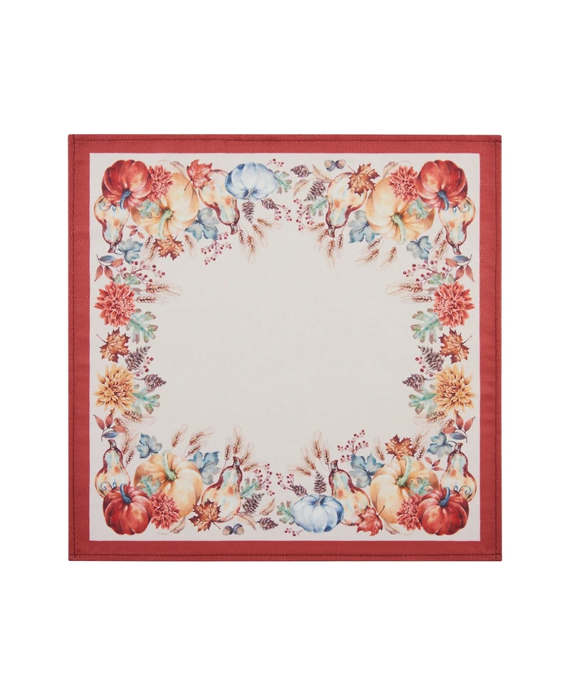 Elrene Botanical Harvest Pumpkin Engineered Napkins, Set of 4, 17" x 17"