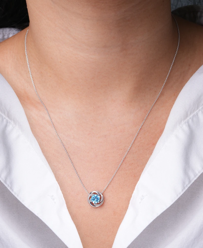 2-Pc. Set Pink Amethyst (1-1/2 ct. t.w.) & Diamond Accent Spiral Pendant Necklace Matching Ring 14k Rose Gold-Plated Sterling Silver (Also Blu