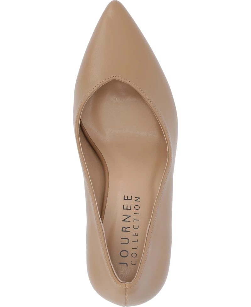 Journee Collection Women's Simonne Block Heel Pointed Toe Pumps