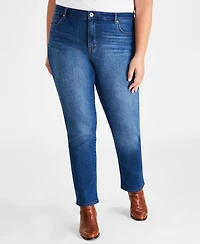 Style & Co Plus Size High-Rise Straight-Leg Jeans, Exclusively at Macy's