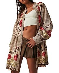 Free People Women's Smell The Roses Printed Babydoll Mini Dress