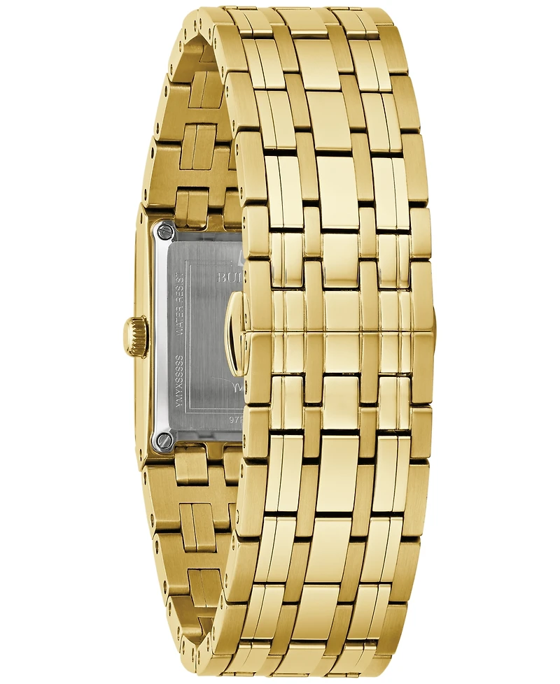 Bulova Women's Marc Anthony Modern Quadra Diamond Accent Gold-Tone Stainless Steel Bracelet Watch 21mm