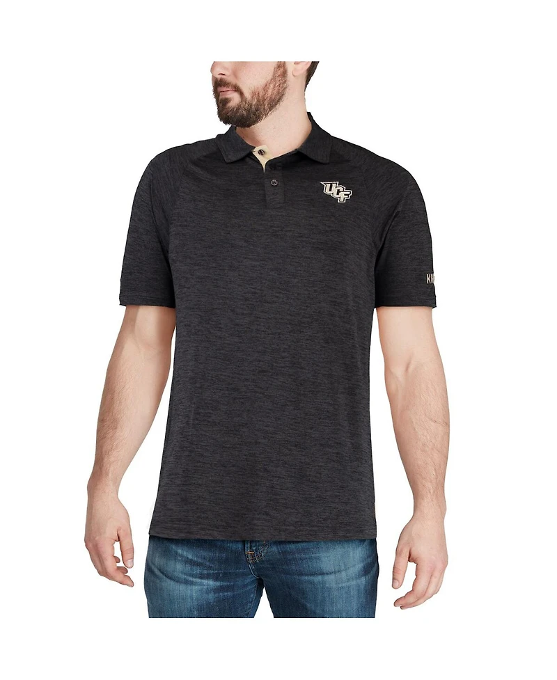 Men's Colosseum Heathered Black Ucf Knights Down Swing Polo Shirt