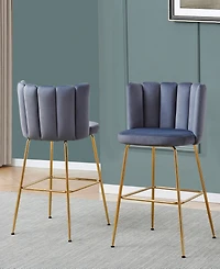 Best Master Furniture Elegante 41" Velvet Bar Stools, Set of 2