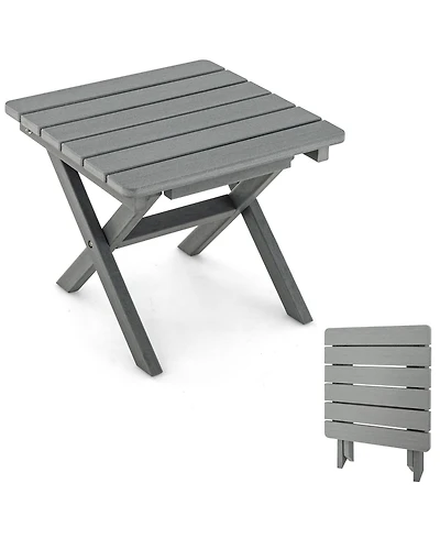 Outdoor Folding Side Table Weather-Resistant Hdpe Adirondack Table