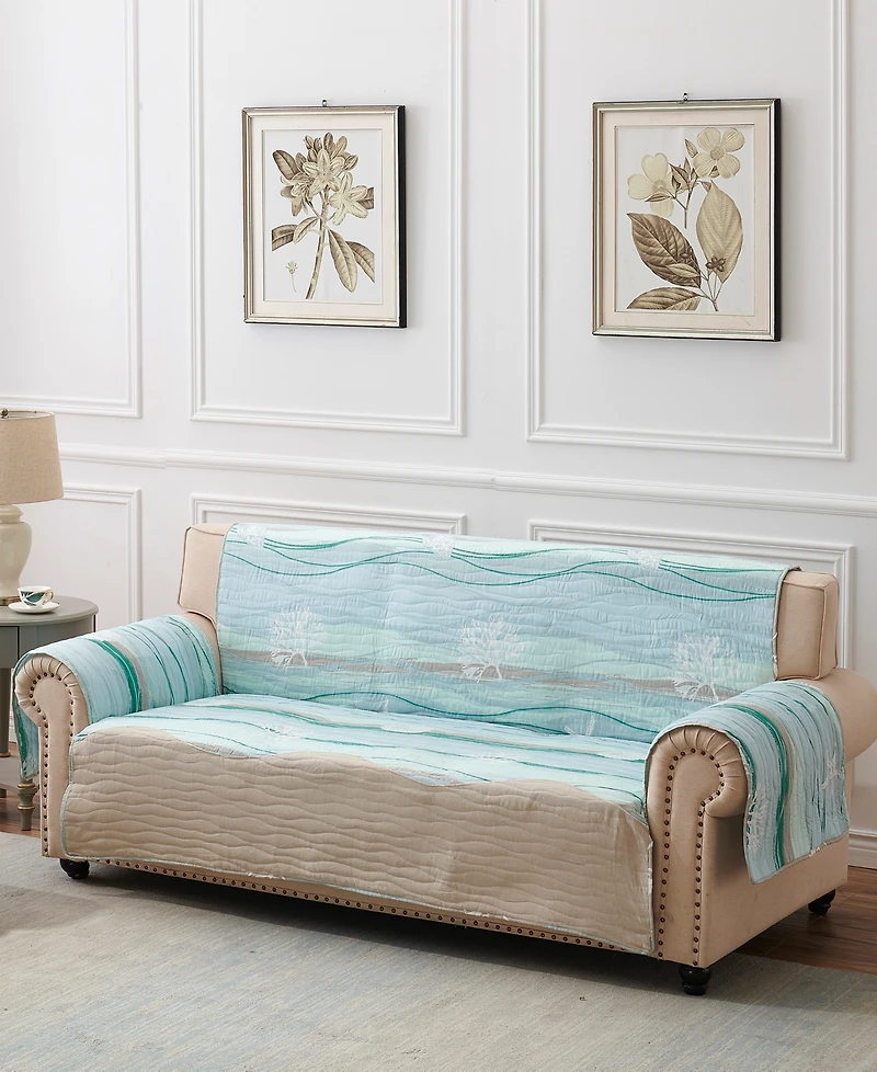 Greenland Home Fashions Maui Coastal Sofa Protector, 127" x 77"
