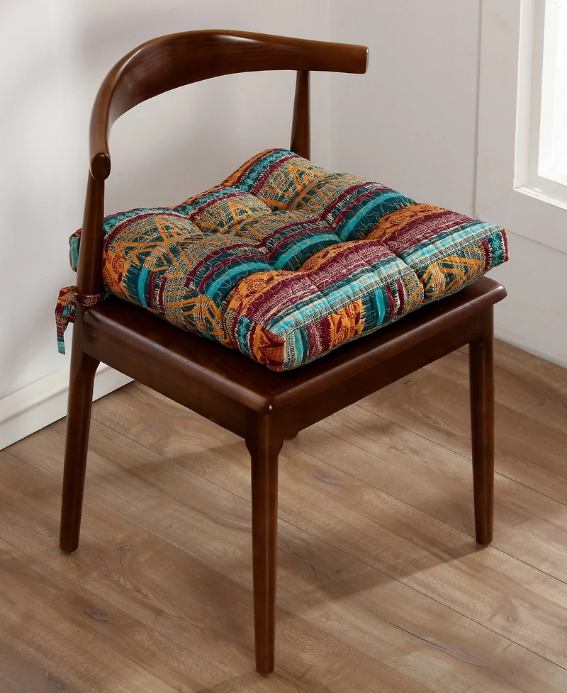 Greenland Home Fashions Southwest Triple-Cushioned 4 Piece Chair Pad Set, 18" x 18" x 4"